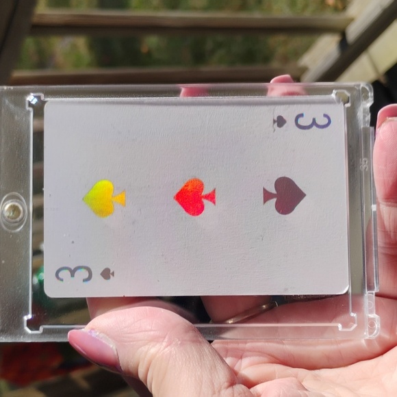 Accessories - Dior holographic 3 of Spades collectors playing card in a magnetic case